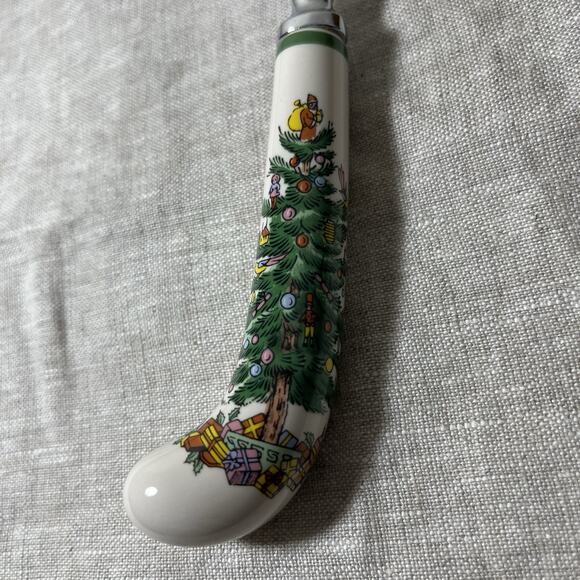 Spode Christmas Tree Handled Meat Fork In Box EUC Vintage - Picture 3 of 6